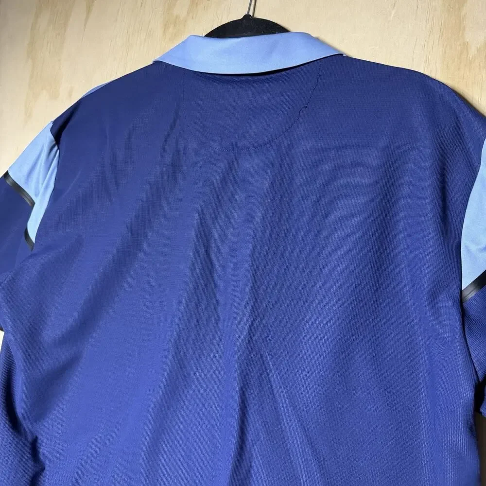 Stone Falcon Polo Shirt Men XL Blue Colorblock Athletic Golf Stretch Performance